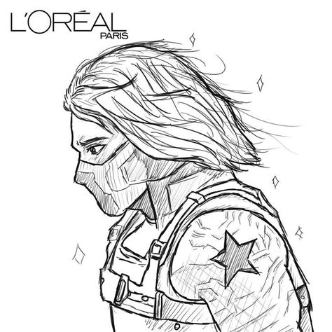 How To Draw Bucky Barnes, Marvel Drawings Easy Bucky, Marvel Drawings Pencil Sketches, Bucky Barnes Drawing Easy, Marvel Drawings Sketches, Marvel Drawing Ideas Easy, Winter Soldier Sketch, Bucky Barnes Drawing, Winter Soldier Drawing