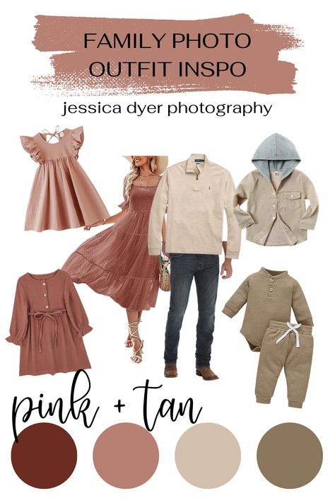 Pink And Tan Family Pictures, Pink Color Scheme Family Photos, Dusty Rose Color Palette Family Photos, Pink And Brown Family Photos, Mauve Fall Family Photos, Fall Family Photos Pink, Pink And Grey Family Pictures Outfits, Family Photos Dusty Rose, Family Photo Outfits Pink Color Palettes