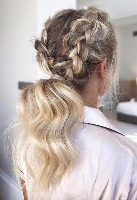 Braided Hairstyles For Long Hair, Dutch Braid Ponytail, Elegant Ponytail, Long Box Braids, French Braid Hairstyles, Braided Ponytail Hairstyles, Penteado Cabelo Curto, Long Blonde, Braided Hairstyles For Black Women