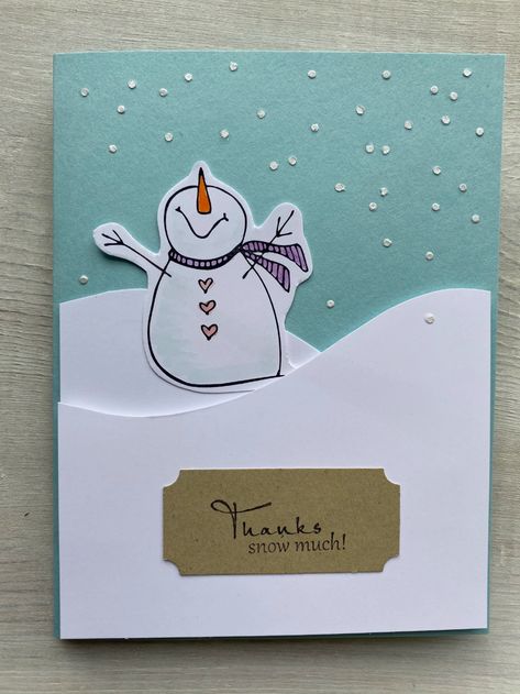 Snowmen Cards, Snowy Scene, Snowman Cards, Winter Art, Winter Snow, Rubber Stamps, Looking Up, Love It, Crafts For Kids