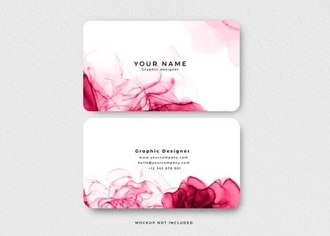 Black Business Card Mockup, Copper Business Cards, Pink Alcohol, Pink Business Card, Alcohol Ink Crafts, Minimal Business Card, Visiting Card Design, Business Card Design Creative, Business Card Psd