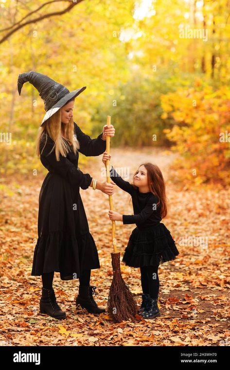 Spooky Mom And Son Photoshoot, Mom Daughter Witch Photoshoot, Spooky Mother Daughter Photos, Mother Daughter Halloween Photo Shoot, Mommy And Me Witch Photoshoot, Family Halloween Photoshoot, Halloween Family Photoshoot, Mommy Photos, Mother Daughter Photoshoot