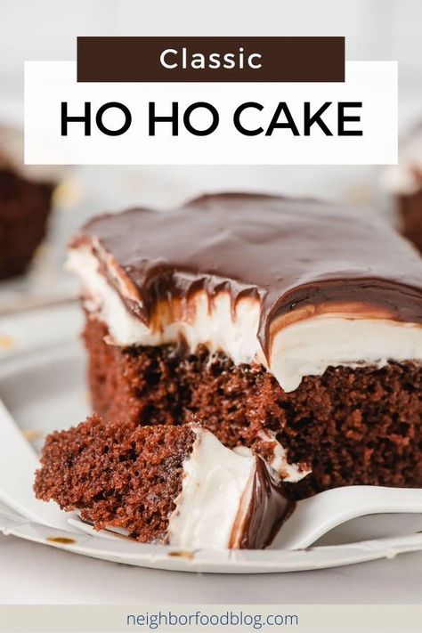 Ho Ho Cake, Ding Dong Cake, Fluffy Chocolate Cake, Chocolate Sheet Cake, Homemade Chocolate Cake, Dessert Simple, Cream Filling, Chocolate Cake Mixes, Ding Dong