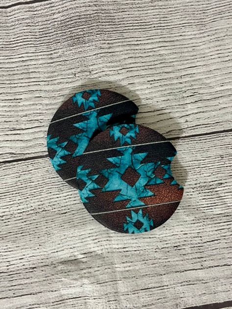 Western Car Decor Ideas, Car Decor Western, Cute Western Car Accessories, Western Truck Accessories, Western Car Decor, Western Car Accessories, Turquoise Car, Western Auto, Western Car Coasters