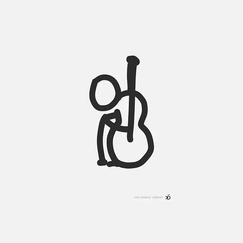 Stick figure playing the bass guitar #creativecommons Bass Guitar Tattoo, Radiohead Tattoo, Active Poses, Loki Aesthetic, Guitar Drawing, Learning To Embroider, Mandala Art Therapy, Matching Tattoo, Music Logo