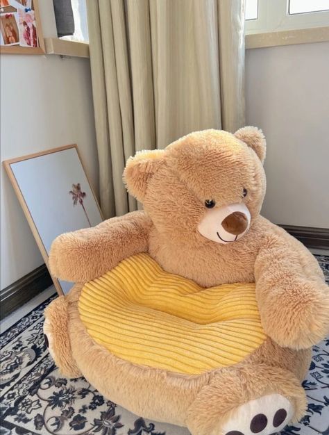 Teddy Chair, Bear Chair, Cute Furniture, Pinterest Room Decor, Bed Bedroom, Cute Bedroom Decor, Cozy Room Decor, Cute Home Decor, Room Makeover Inspiration