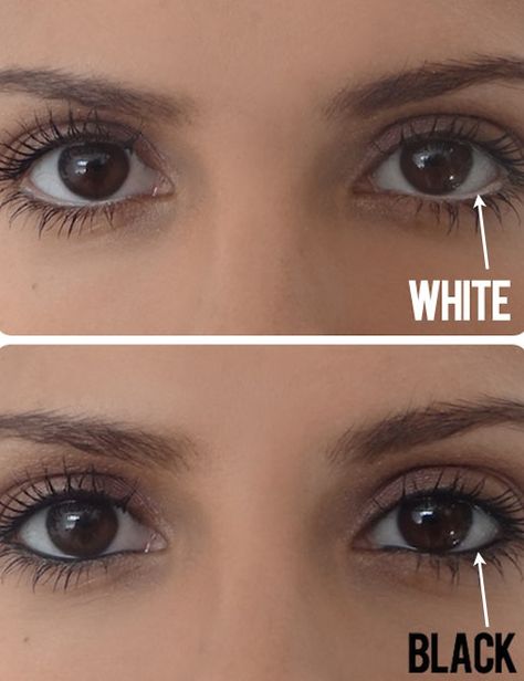 Make Eyes Appear Bigger or Smaller Instead of lining your water line with dark eyeliner, use a white pencil to create the illusion of a bigger eye. Make Up Mata, Design Jeans, Creative Shirts, White Eyeliner, Style Advice, Smokey Eyes, Style Trends, Health And Beauty Tips, Told You