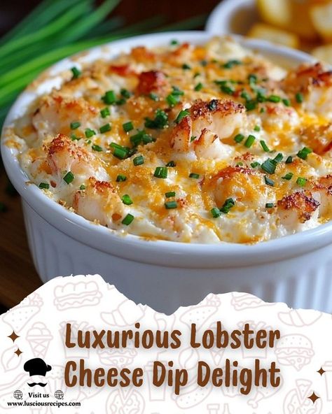 Lobster Cheese Dip, Lobster Dips, Lobster Dip Recipes, Lobster Dip, Lobster Meat, Seafood Appetizers, Cheese Dip, Dip Recipes, Appetizer Snacks