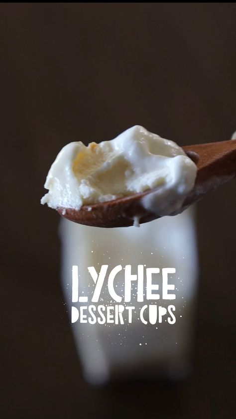 Lychee Dessert Recipes, Lychee Dessert, Earth Balance Butter, Coconut Milk Ice Cream, Lychee Fruit, Dessert Cup, Coconut Desserts, Cold Desserts, Raw Sugar