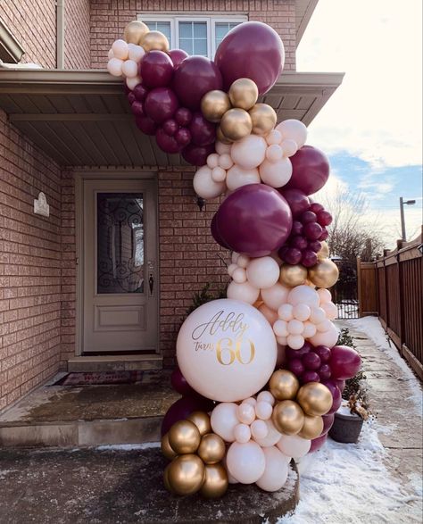 Rose Gold And Burgundy Balloon Garland, Baloon Decorations Maroon, Burgundy And Gold Balloon Garland, Wine Balloon Garland, Wine Balloon Decorations, Maroon Balloon Garland, Burgundy Balloon Arch, Burgundy Balloon Garland, Burgundy Balloons