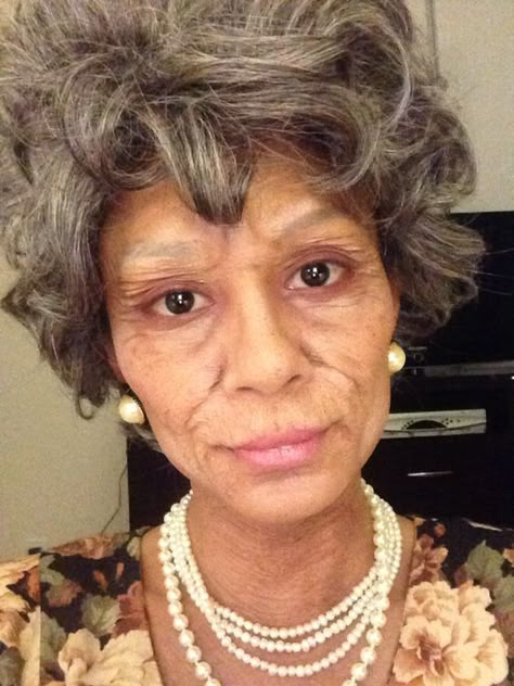 Old lady costume. Old age makeup and special effects with liquid latex. Ageing Makeup, Old Lady Makeup, Liquid Latex Makeup, Session 32, Theater Makeup, Age Makeup, Old Age Makeup, Lady Makeup, Aging Makeup