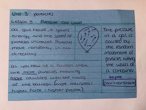 lesson 5: pressure gas laws #aqa #physics #revision #gcse #gcsephysics #notes #particles #pressure #gas #pressurelaws #gaslaws #pressureandgaslaws Gcse Physics Revision, Revision Gcse, Chem Notes, Gas Laws, Gcse Science Revision, Physics Revision, Gcse Physics, Science Revision, Exam Revision