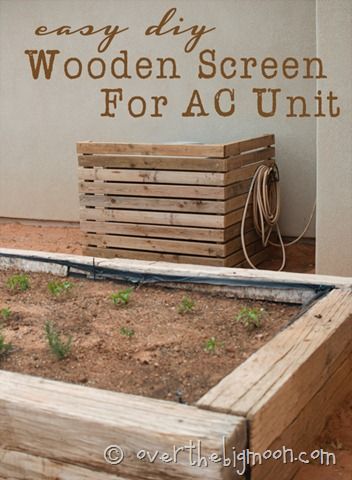 Easy tutorial for making a screen for Your AC Unit. Way more aesthetically pleasing for your yard! Diy Ac Cover, Pavers Around Ac Unit, Easy Diy Ac Unit Cover Outdoor, Pea Gravel Around Ac Unit, Ac Unit Cover Outdoor Diy Lattice, Pallet Fence Around Ac Unit, Ac Screen, Diy Ac, Ac Unit Cover