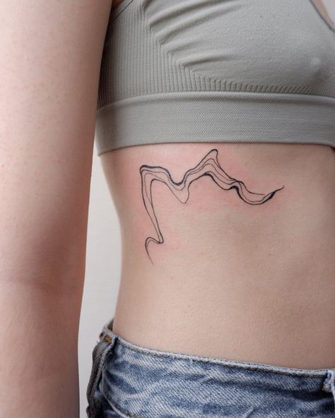 Abstract Fine Line Tattoo, Abstract Tattoo Lines, Squiggly Line Tattoo, Small Abstract Tattoo, Movement Tattoo, Wavy Tattoo, Swirly Tattoo, Gotik Tattoo, Matching Friend Tattoos