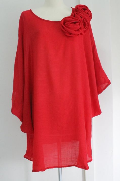 Casual/formal Red Plus Size 1XL 2XL 3XL 4XL Lightweight Top - Etsy Singapore Plain Top Designs, Over 60 Fashion, Red Chiffon, 60 Fashion, Lightweight Tops, Plus Size Top, Feminine Design, Red Top, Bohemian Chic