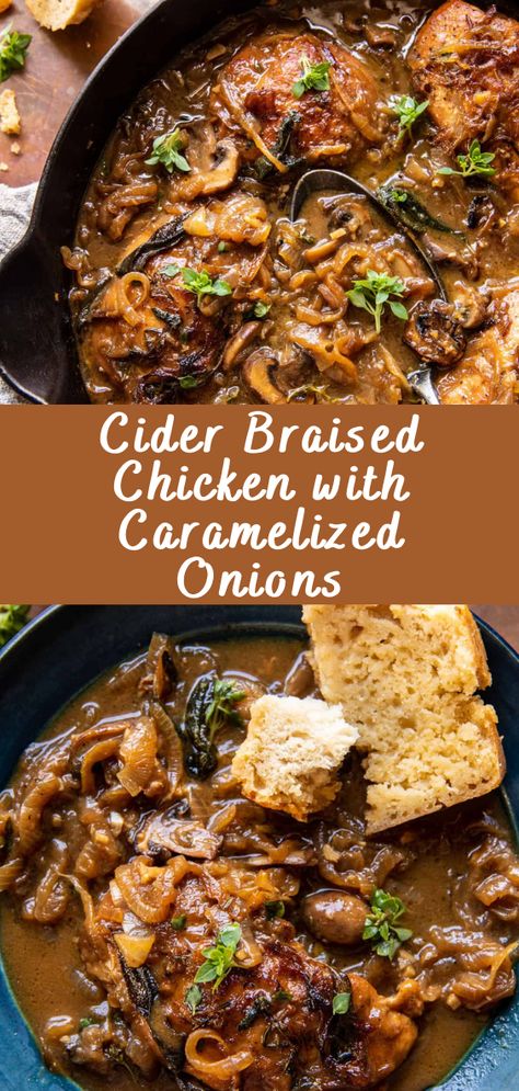 <p>Cider Braised Chicken with Caramelized Onions Introduction: Imagine the delightful aroma of caramelized onions mingling with the sweet, tangy scent of apple cider, all enveloping tender, succulent chicken. This is the essence of Cider Braised Chicken with Caramelized Onions—a dish that perfectly marries the flavors of autumn. In this article, we’ll dive into the world […]</p> <p>The post <a rel="nofollow" href="https://cheffrecipes.com/cider-braised-chicken-with-caramelized-oni... Cider Braised Pot Roast Half Baked, Apple Cider Recipes Dinner, Kardea Brown Braised Chicken With Onion Gravy, Apple Cider Smothered Chicken, Cider Braised Chicken Thighs, Rosemary Apple Cider Chicken, Chicken With Dates, Apple Cider Braised Chicken, Caramelized Onion Chicken