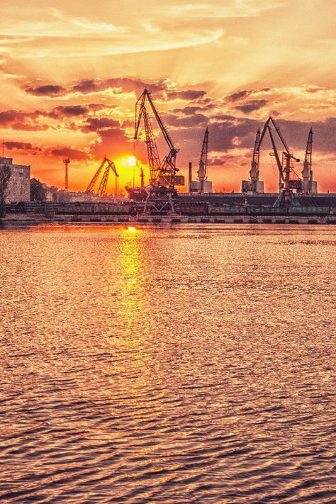 Port of Odessa, Ukraine. #Odessa #Ukraine #sky #sunset #sea #Ukraine Odessa Sea, Last Minute Vacation Deals, Ukrainian Culture, Disney Travel Agents, Best Travel Backpack, Invisible Cities, World Most Beautiful Place, Forever Red, Odessa Ukraine