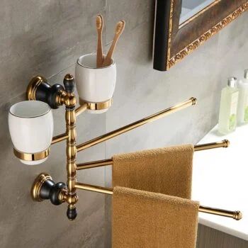 Luxury Bathroom Accessories, Gold Bathroom Decor, Bathroom Accessories Luxury, Gold Bathroom Accessories, Pretty Bathrooms, Smart Toilet, Downstairs Bathroom, Gold Bathroom, Bathroom Inspiration Decor