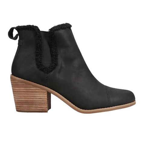 PRICES MAY VARY. Chelsea-inspired ankle bootie with suede and leather uppers Features non-removable insolves and dual gore for easy on and off High-rebound comfort OrthoLite Eco X40 Hybrid insoles made with 32% eco content (15% waste foam, 5% recycled content and 12% bio-oils) Stacked leather wrapped heel Heel height is approximately 2 3/4" Toms Boots, Cutout Ankle Boots, Black Block Heels, Wrap Heels, Slip On Boots, Boots Women Fashion, Boots Ankle, Toms Shoes, Mid Heel