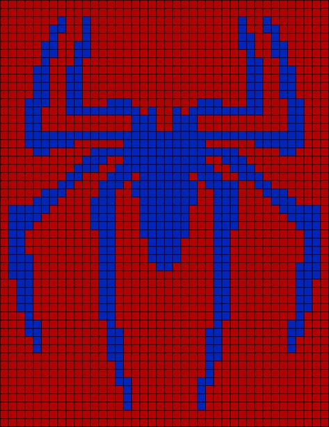 Spider Man Crochet Graph, Spider Man Alpha Pattern Crochet, Spider Man Tapestry Crochet, Spiderman Tapestry Crochet, Graphghans Crochet Patterns, Spiderman Alpha Pattern, Marvel Alpha Pattern, Graphgans Crochet, Simple Alpha Patterns Crochet