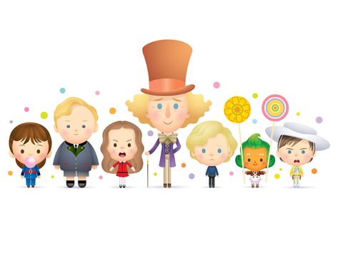 Candy Man vector kawaii cute caricature icons illustration character design jmaruyama willy wonka gallery 1988 Jerrod Maruyama, Baby Disney Characters, Candy Man, Noir Movie, Disney Castle, Willy Wonka, Chocolate Factory, Cute Chibi, Illustration Character Design