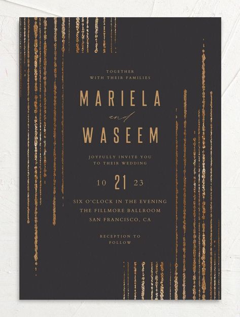 Invitation Cards For Birthday, Wedding Invitations Black, Wedding Envelope Box, Invitation Card Birthday, Design Invitation, Wedding Themes Winter, Modern Lettering, Black Wedding Invitations, Winter Wedding Invitations