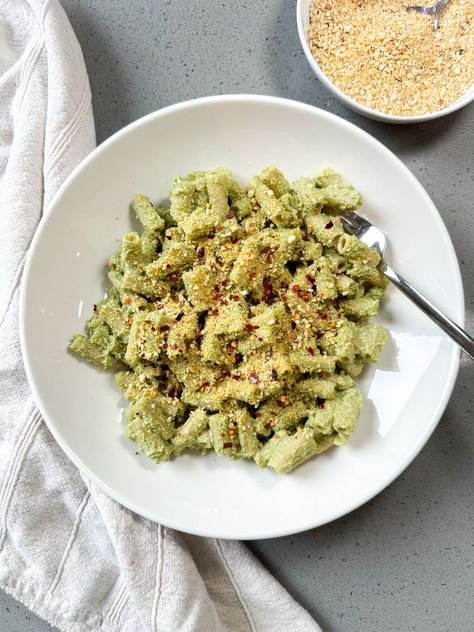 CREAMY GREEN VEGGIE PASTA WITH CASHEW "PARM" Soup Appetizers, Crispy Chickpeas, Veggie Pasta, Soup Dinner, Dinner Plan, Parmesan Cheese, Week Meal Plan, Gluten Free Dairy Free, How To Cook Pasta