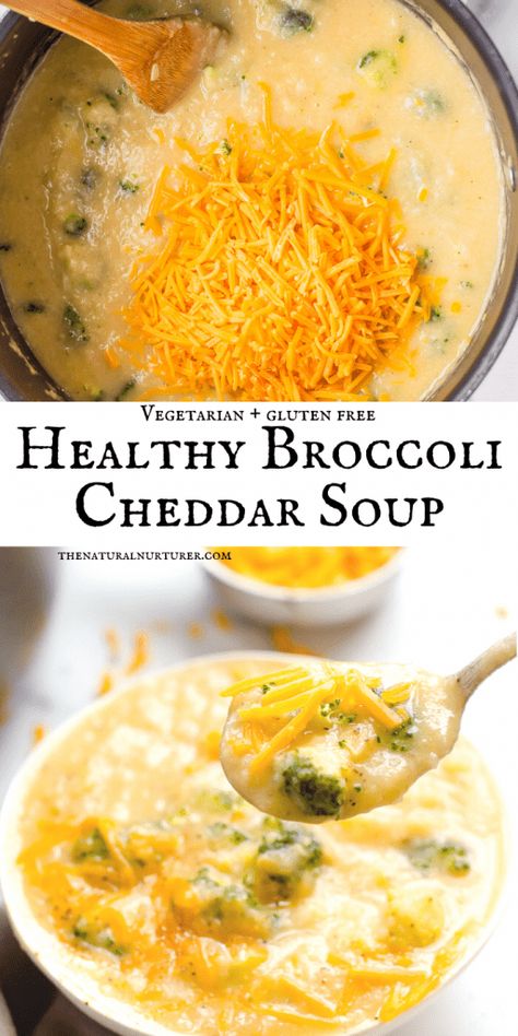 One-Pot Healthy Broccoli Cheddar Soup - The Natural Nurturer Healthy Broccoli Cheddar Soup, Instant Pot Broccoli Cheddar Soup, Instant Pot Broccoli, Natural Nurturer, Creamy Broccoli Cheddar Soup, Broccoli Cheddar Soup Recipe, Cheddar Soup Recipe, Healthy Broccoli, Dinners Recipes