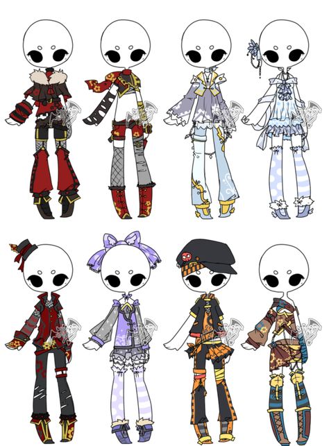 .:Adopted:. Outfit Batch 06 by DevilAdopts on DeviantArt Adoptable Base, Pelo Aesthetic, Adoptable Outfit, Drawing Anime Clothes, Anime Base, Fashion Design Drawings, Drawing Clothes, Disney Drawings, Disney Outfits