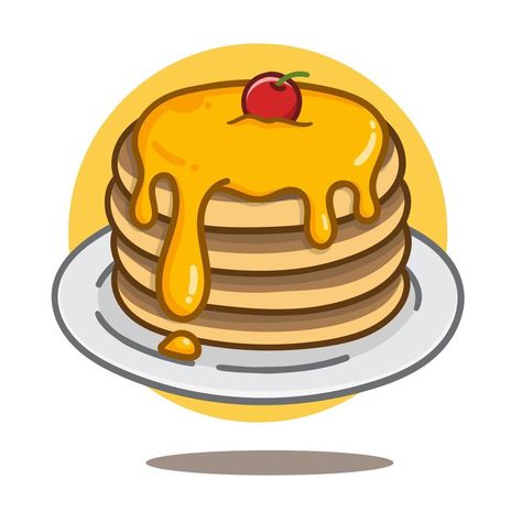 art illustration of cute cartoon pancake, flat cartoon style icon. Pancake Cartoon, Pancake Logo, Cartoon Pancakes, Shorts Inspiration, Butter Pancakes, Japanese Pancake, Yt Shorts, Draw Cartoon, Cute Drawing