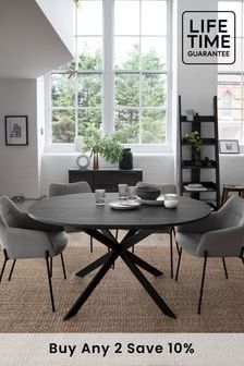 Dining Tables | Dining Room Tables | Next UK Expandable Round Dining Table, Black Round Dining Table, Round Extendable Dining Table, Round Dining Room Table, Easy Build, Extending Dining Table, Dining Table Black, Oval Table Dining, Oak Dining Table