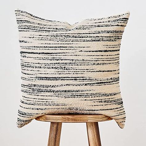 Amazon.com: DOMVITUS Boucle Pillow Covers 18x18 Cream Pillow Covers Decorative Pillows for Bed Couch Textured Throw Pillows Farmhouse Pillow Covers Soft, 1PC, Black Stripe : Home & Kitchen Decorative Pillows For Bed, Boucle Pillow, Farmhouse Pillow Covers, Pillows For Bed, Cream Pillow Covers, Neutral Pillow Covers, Cream Pillow, Sofa Bed Living Room, Cream Throw Pillows