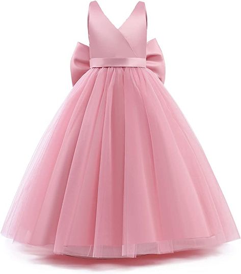 Kids Gown Design, Princess Dresses Kids, Pink Dresses For Kids, Kids Prom Dresses, Kids Party Wear Dresses, Princess Dress Kids, Girls Maxi Dresses, Kids Party Dresses