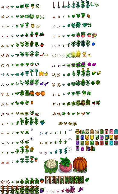 Stardew Valley Sprites, Stardew Valley Layout, Stardew Valley Tips, Stardew Valley Farms, Valley Game, Sprite Sheet, Farm Layout, Pixel Art Tutorial, 8bit Art