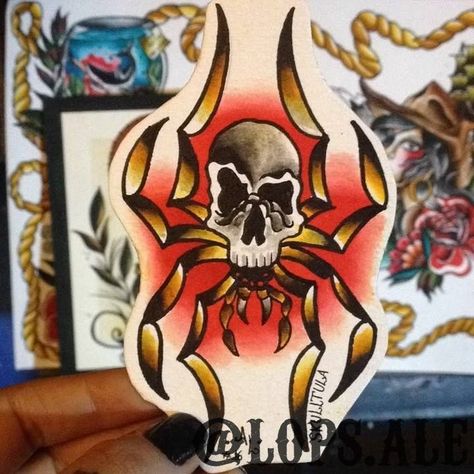 Traditional Zelda Tattoo, Skulltula Tattoo, Legend Of Zelda Art, Flash Tats, Traditional Tattoo Flash Art, Zelda Tattoo, Nerd Tattoo, Awesome Tattoo, Geek Tattoo