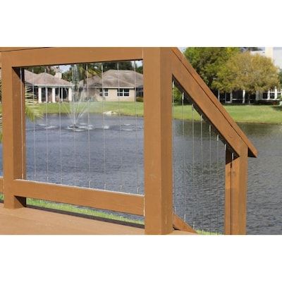 Cable deck railing at Lowes.com: Search Results Vertical Cable Railing, Steel Cable Railing, Wood Deck Railing, Deck Railing Systems, Cable Railing Deck, Stainless Steel Cable Railing, Wood Balusters, Cable Railing Systems, Wood Railing