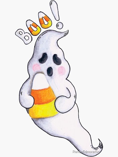 Candy Corn Drawing, Halloween Pictures To Draw, Corn Drawing, Candy Drawing, Ghost Images, Ghost Cartoon, Halloween Candy Corn, Halloween Artwork, Boo Ghost