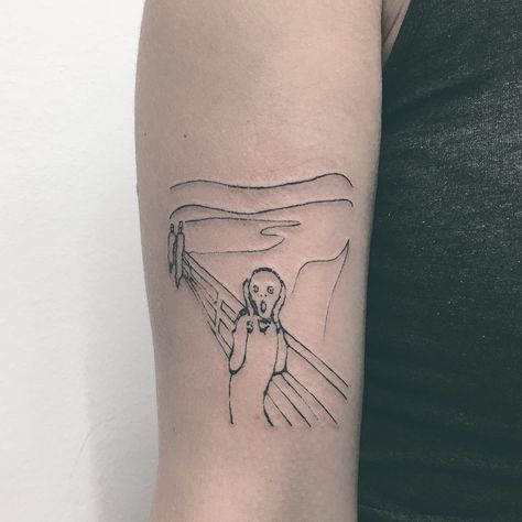 Edvard Munch Tattoo, The Scream Tattoo, Munch Scream, Needle Tattoo, Scream Art, Art Flash, Edvard Munch, Tattoo Inspo, Scream