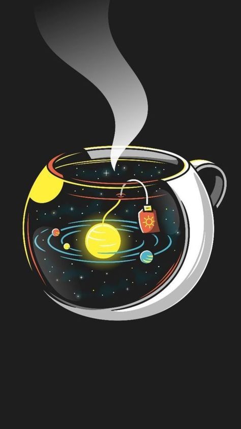 This design is full of humor and comes on apparel, mask, phone cases etc just click the link to order for a reasonable price Tea Wallpaper, Planets, Science, Tea, Art