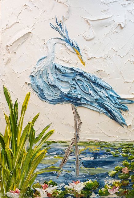 Justin Gaffrey, Painting On Canvas For Beginners, Canvas For Beginners, Blue Heron, Painting On Canvas, Canvas Painting, Canvas, Water, Blue