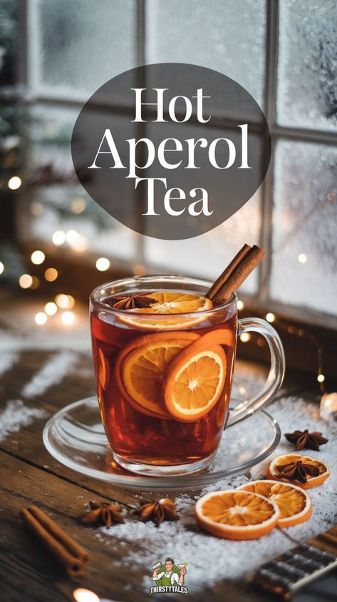 "Warm up your evenings with this delightful Hot Aperol Tea Cocktail recipe! This refreshing Aperol and Tea Cocktail combines the vibrant flavors of Aperol with a soothing tea infusion, creating a perfect spiced Aperol tea experience. Infused with citrus notes and sweetened with honey, this warm Aperol drink is ideal for cozy winter nights. Discover how to make this easy Aperol winter tea cocktail that will impress your guests and elevate your gatherings!" Hot Aperol, Aperol Drinks, Tea Cocktail Recipes, Aperol Spritz Recipe, Fruity Alcohol Drinks, Tea Infusion, Tea Cocktail, Refreshing Summer Cocktails, Winter Tea