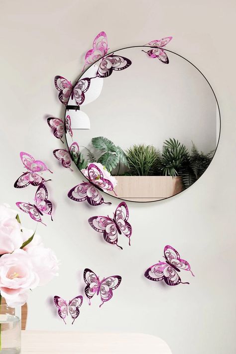 Fresh Home Decor, Butterfly Nursery, Butterfly Stickers, Luxury Bedroom Decor, Fairy Garden Party, Beautiful Mirror, Room Stickers, Indie Room Decor, Butterfly Wall Decor