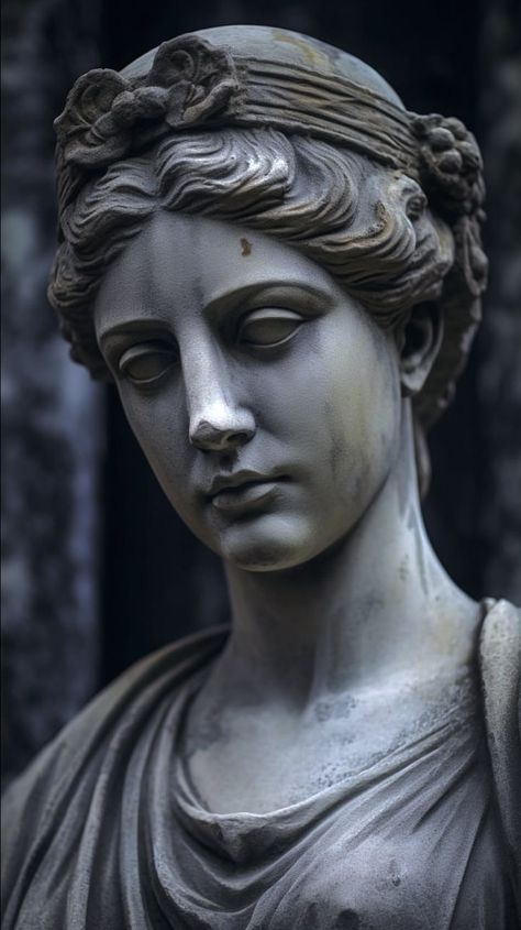 Sculpture Reference Statues, Patung Yunani Aesthetic, Classic Sculpture Greek, Classical Sculpture Aesthetic, Greek Statue Face, Greek Statues Aesthetic, Stoic Woman, Famous Greek Sculpture, Statue Reference