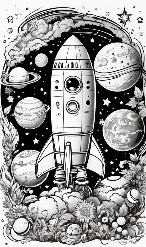 Rocket Illustration Design, Rocket Sketch, Planet Drawings, Astronaut Sketch, Planet Sketch, Space Drawing, Space Drawings, Doodle Tattoo, Little Doodles