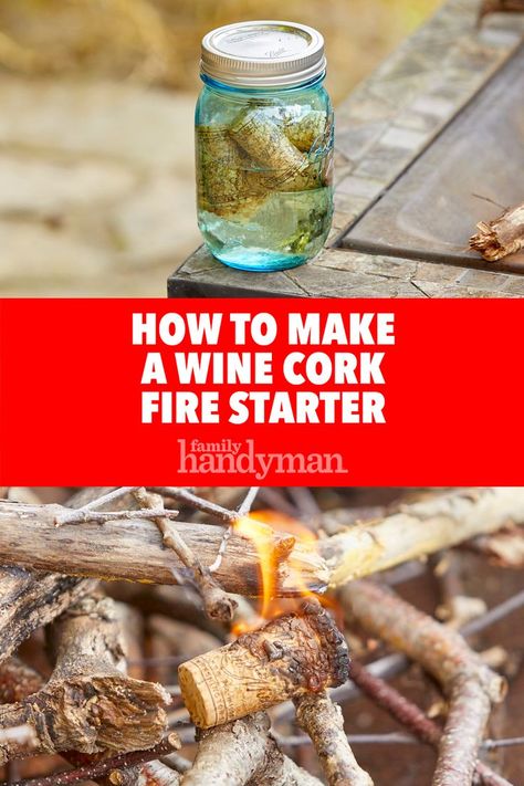 How to Make a Wine Cork Fire Starter Homemade Fire Starters, Reuse Wine Bottles, Fire Starters Diy, Fire Starter Kit, Wine Cork Projects, Water Games For Kids, Cork Projects, Wine Bottle Corks, Wine Cork Crafts