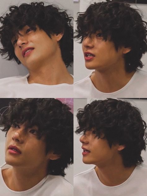 Taehyung Mullet Hair, Asian Perm Hair, Taehyung Hairstyle, Taehyung Mullet, Layer Mullet, Asian Hair Perm, Asian Perm, Perm Haircut, Japanese Perm