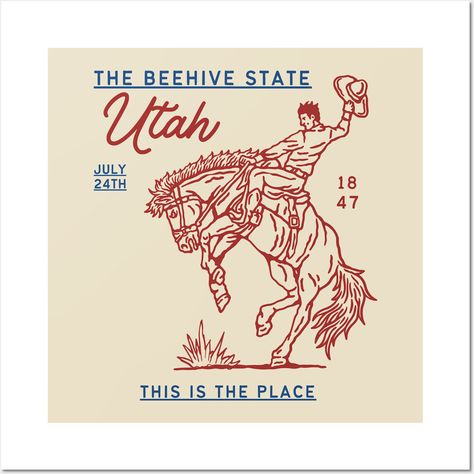 Just a Utah shirt with a cowboy on it -- Choose from our vast selection of art prints and posters to match with your desired size to make the perfect print or poster. Pick your favorite: Movies, TV Shows, Art, and so much more! Available in mini, small, medium, large, and extra-large depending on the design. For men, women, and children. Perfect for decoration. Cowboy Images Western, Wright Brothers Rodeo, Rodeo Poster, Cowboy Images, Western Artwork, Cowgirl Art, Wright Brothers, Cowboy Art, Vintage Cowboy