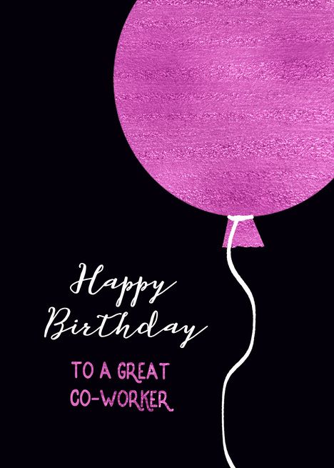 Happy Birthday Colleague, Balloon Card, Pink Happy Birthday, Purple Foil, Happy Birthday Wallpaper, Birthday Wallpaper, Pink Foil, Birthday Card Template, Free Ecards