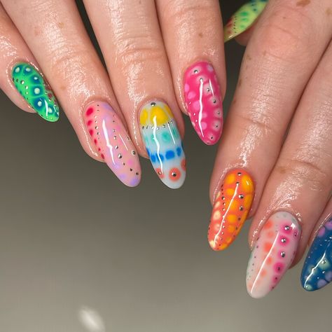 OOOOOOH MY GOD!! If this doesn’t make you want to try blooming gel, I don’t know what will🤩🤩🤩 #biab #buildergel #luminarynailsystems #bloominggel #chromenails #rainbownails #summernails Inspo @bees.knees.nails Blooming Gel Nail Art Tutorial, Blooming Gel, Rainbow Nails, Bees Knees, July 11, Nail Technician, Nail Art Tutorial, Gel Nail Art, Chrome Nails