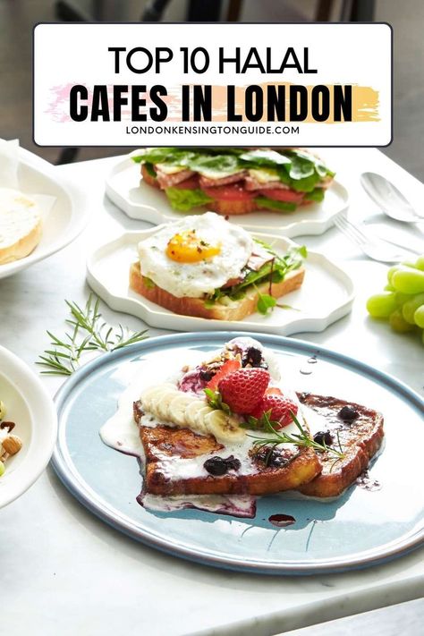 Food Places In London, Breakfast London, Halal Breakfast, Best Food In London, London Breakfast, Best Markets In London, London Cafe, London Kensington, Halal Food